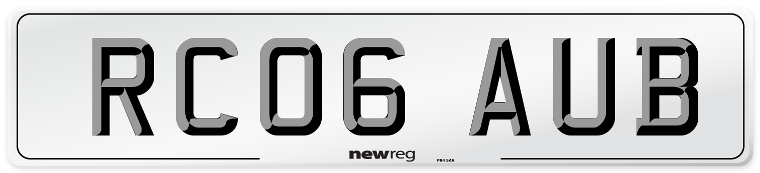 RC06 AUB Number Plate from New Reg